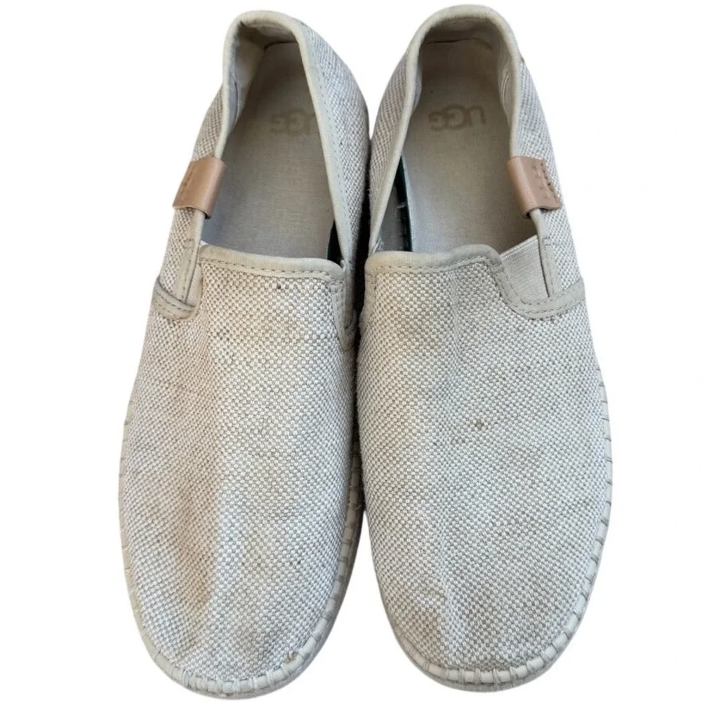 UGG‎ Women's Canvas Slip-On Espadrille Shoes Cream Size 8